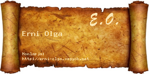 Erni Olga névjegykártya